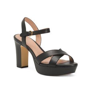 COLE HAAN Black Leather Riannon Platform Heeled Sandals